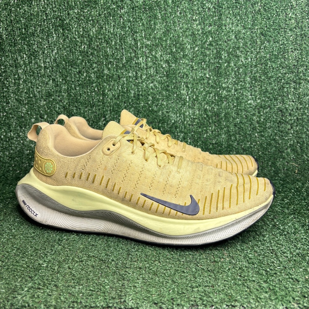 Nike ReactX Infinity Run 4 Flyknit Athletic Training Sneaker Yellow Mens Size 14